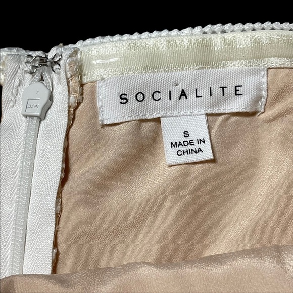 Socialite White Lace Strapless Mini Dress S - Picture 3 of 10